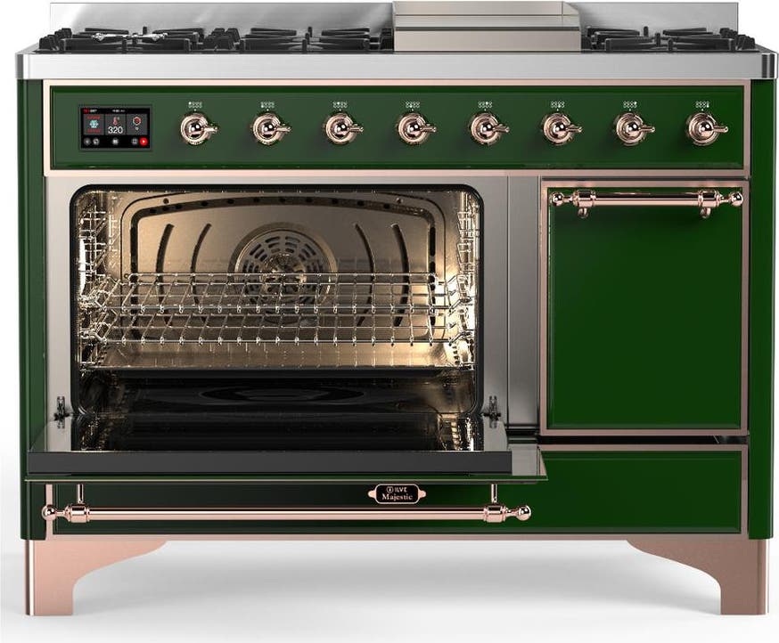 Ilve UM48FQNR3EGP Emerald Green With Copper Trim, Natural Gas