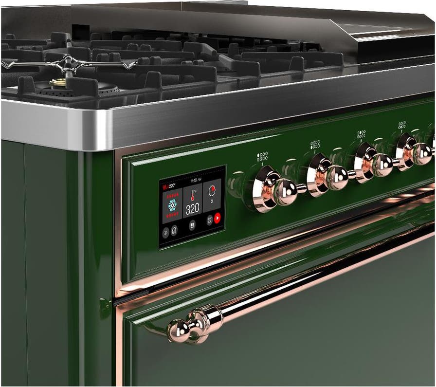 Ilve UM48FQNR3EGP Emerald Green With Copper Trim, Natural Gas