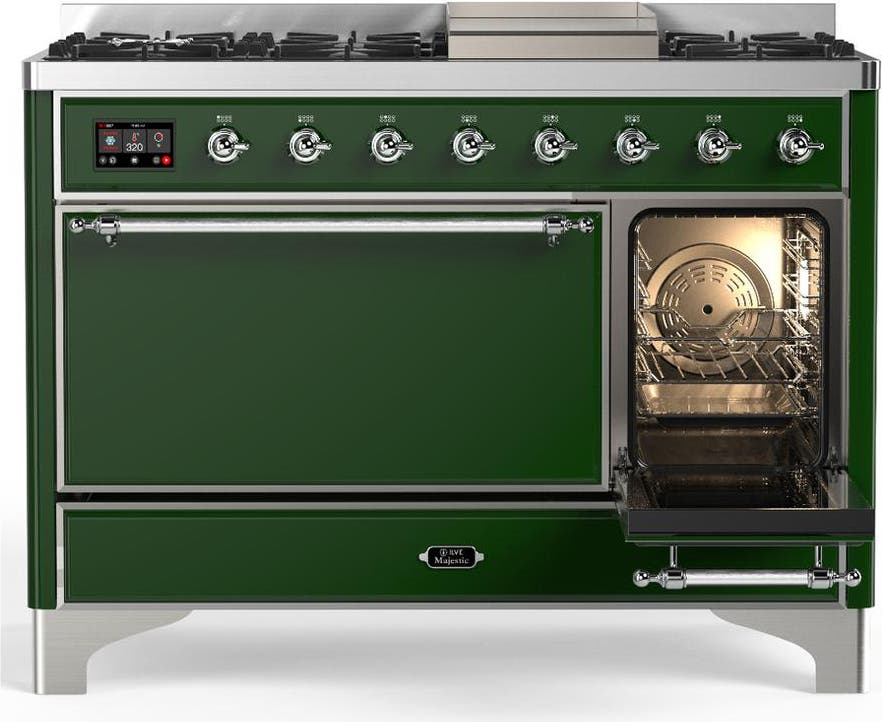 Ilve UM48FQNR3EGC Emerald Green With Chrome Trim, Natural Gas