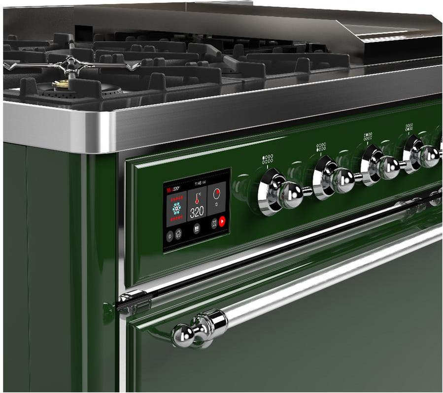 Ilve UM48FQNR3EGC Emerald Green With Chrome Trim, Natural Gas