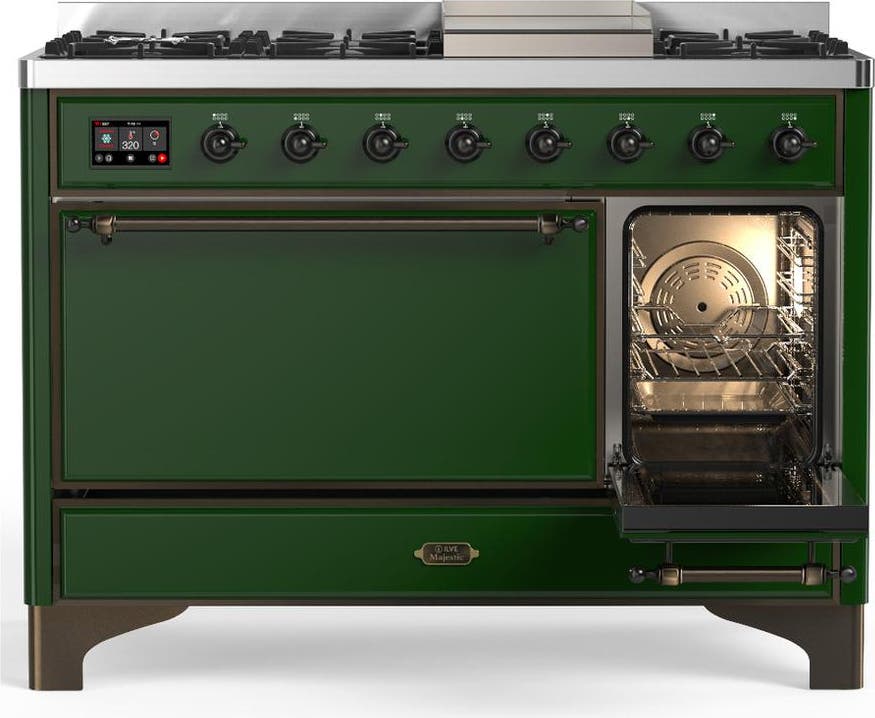 Ilve UM48FQNR3EGBLP Emerald Green With Burnished Trim, Liquid Propane