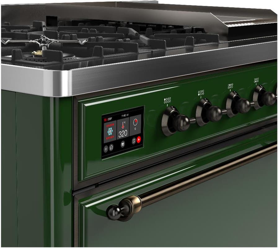 Ilve UM48FQNR3EGBLP Emerald Green With Burnished Trim, Liquid Propane