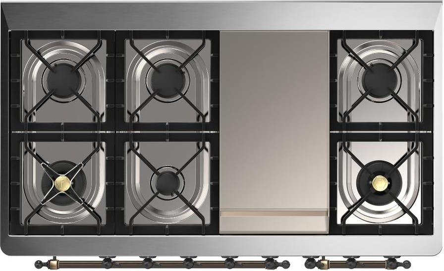 Ilve UM48FQNR3BUBLP Burgundy With Burnished Trim, Liquid Propane