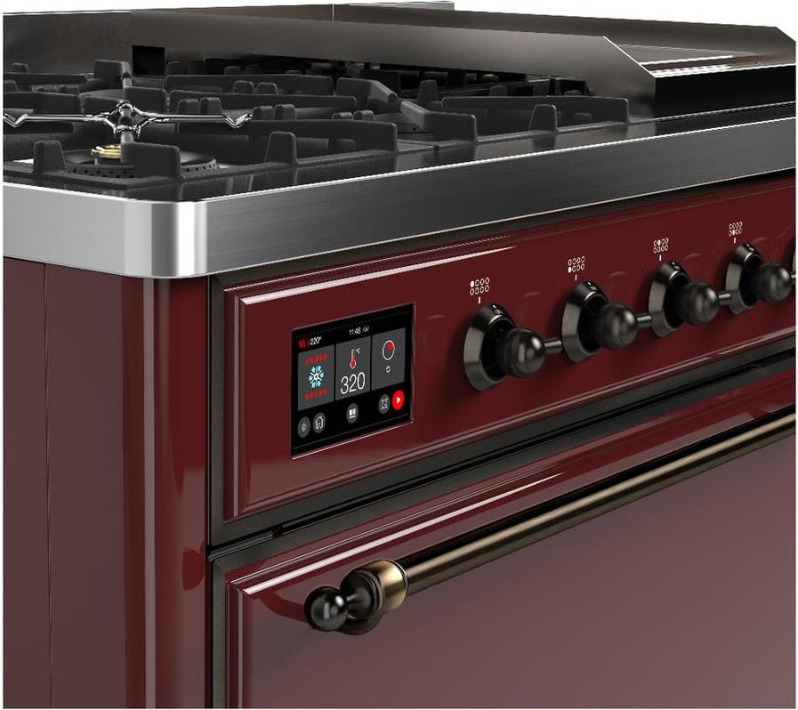 Ilve UM48FQNR3BUB Burgundy With Burnished Trim, Natural Gas