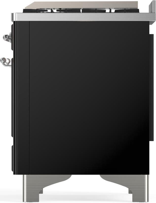 Ilve UM48FQNR3BKCLP Glossy Black With Chrome Trim, Liquid Propane