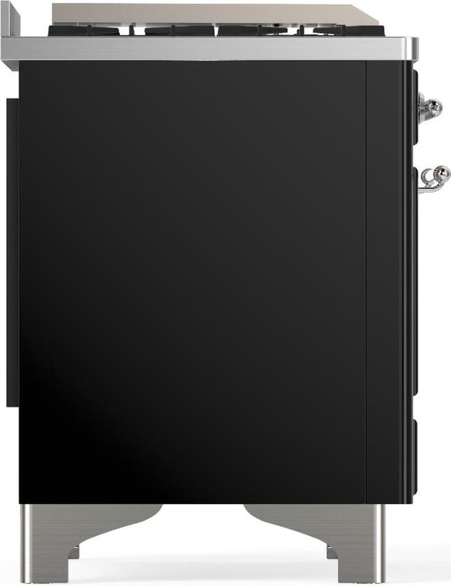 Ilve UM48FQNR3BKC Glossy Black With Chrome Trim, Natural Gas
