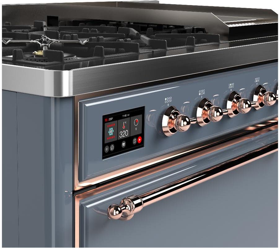 Ilve UM48FQNR3BGPLP Blue Grey With Copper Trim, Liquid Propane