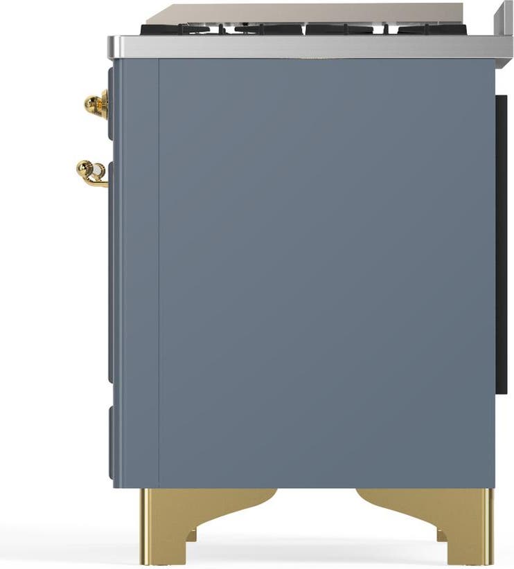 Ilve UM48FQNR3BGGLP Blue Grey With Brass Trim, Liquid Propane