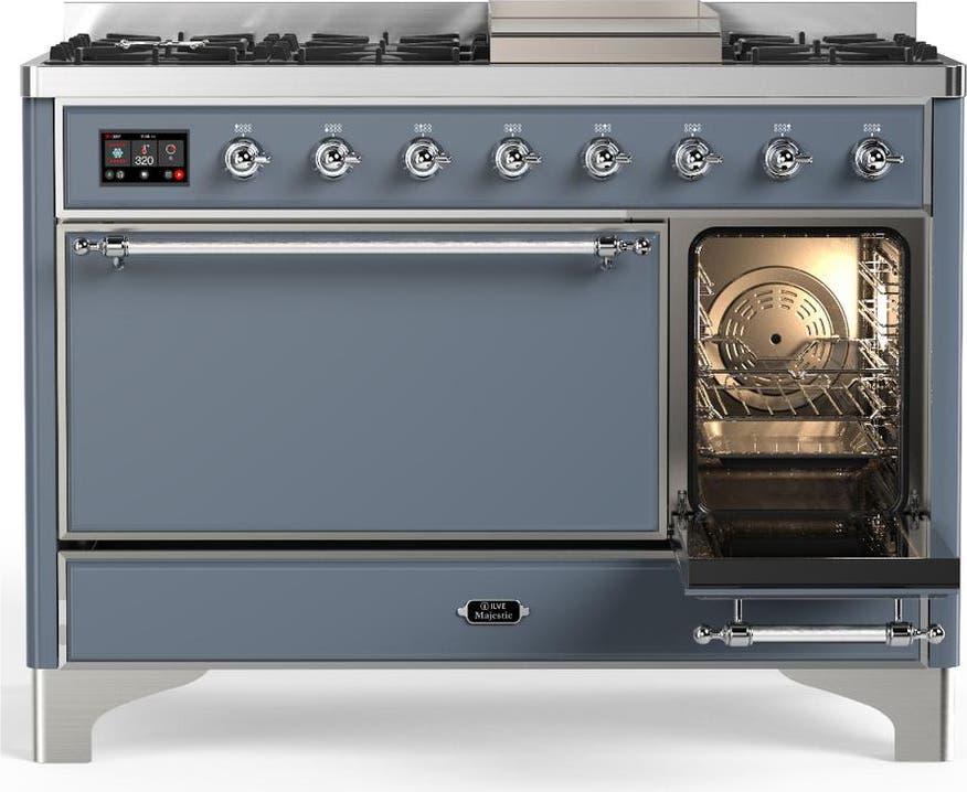 Ilve UM48FQNR3BGCLP Blue Grey With Chrome Trim, Liquid Propane