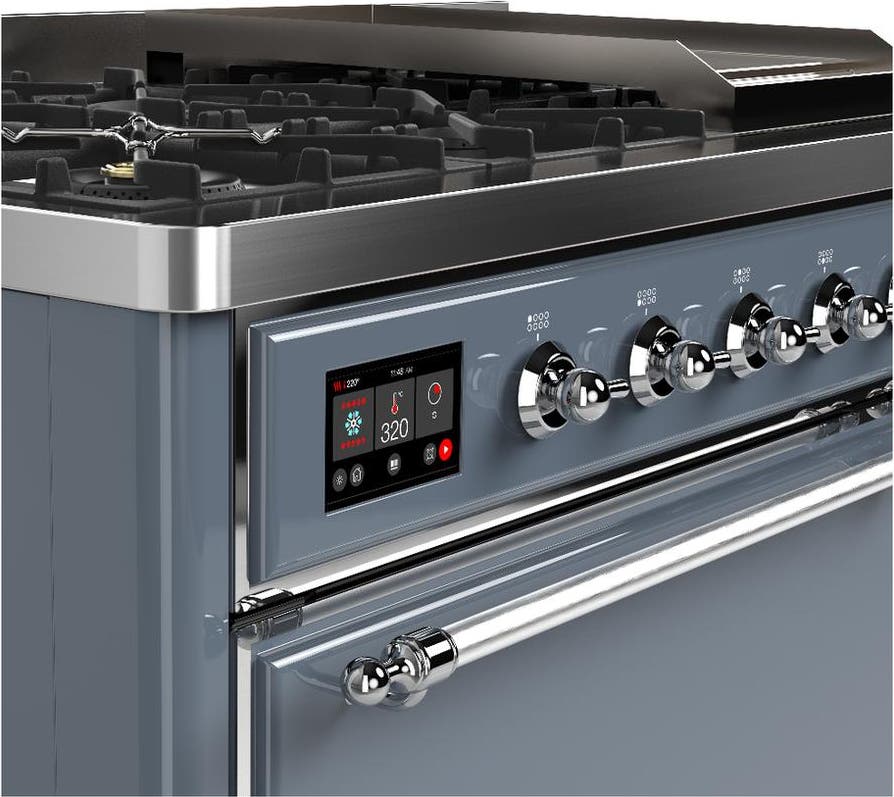 Ilve UM48FQNR3BGCLP Blue Grey With Chrome Trim, Liquid Propane