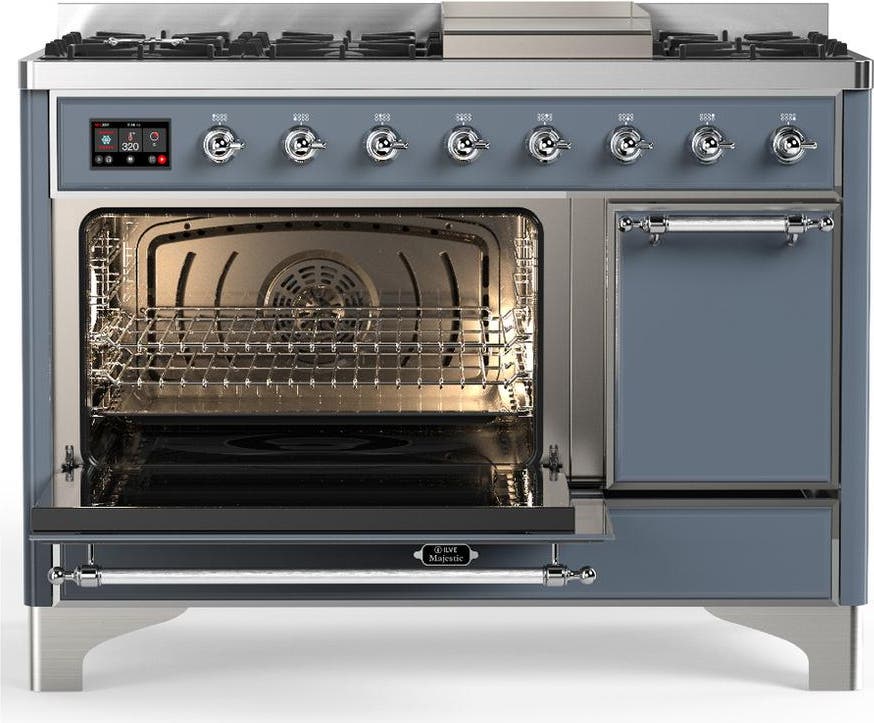 Ilve UM48FQNR3BGC Blue Grey With Chrome Trim, Natural Gas