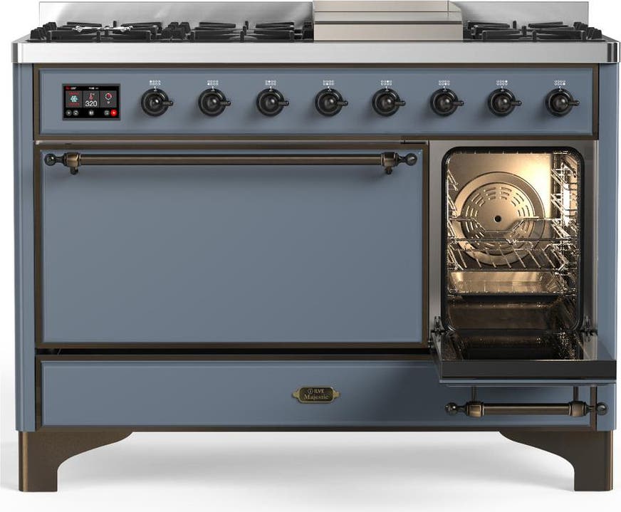 Ilve UM48FQNR3BGBLP Blue Grey With Burnished Trim, Liquid Propane