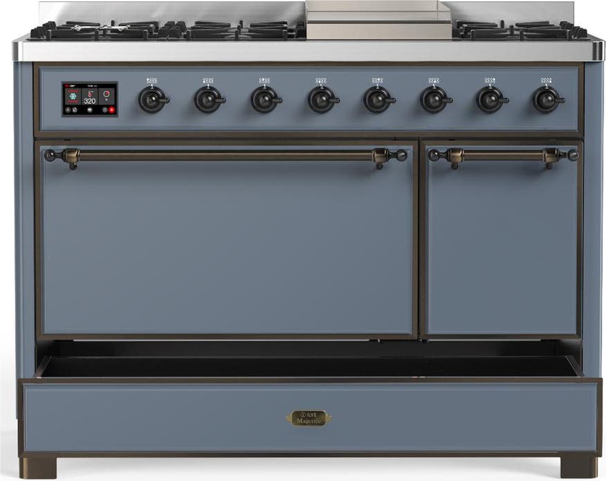 Ilve UM48FQNR3BGBLP Blue Grey With Burnished Trim, Liquid Propane