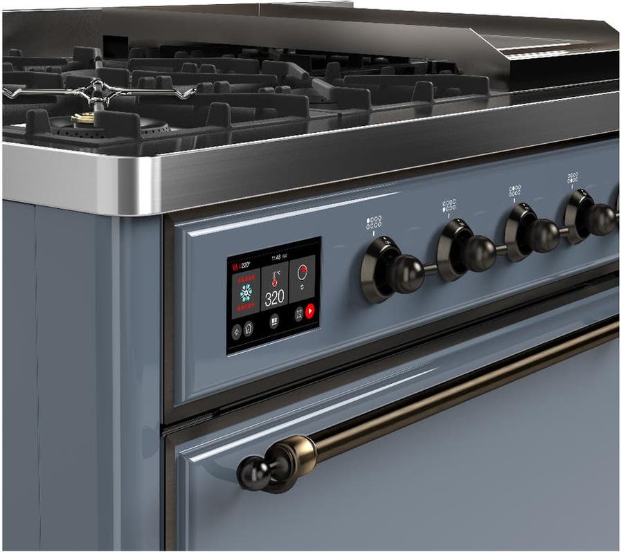 Ilve UM48FQNR3BGBLP Blue Grey With Burnished Trim, Liquid Propane