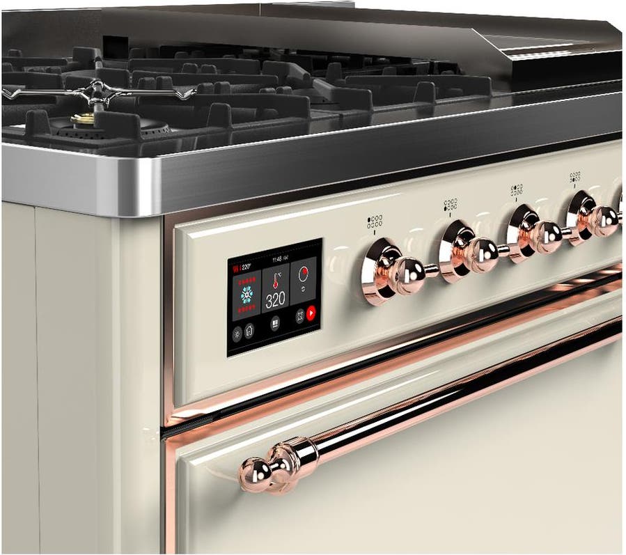 Ilve UM48FQNR3AWPLP Antique White With Copper Trim, Liquid Propane