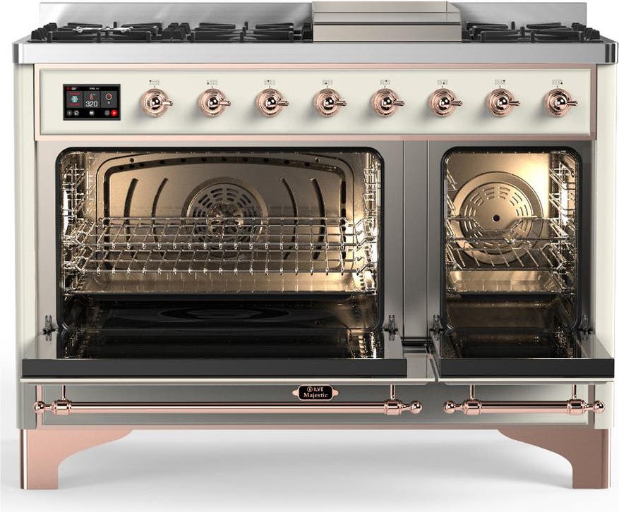 Ilve UM48FQNR3AWP Antique White With Copper Trim, Natural Gas