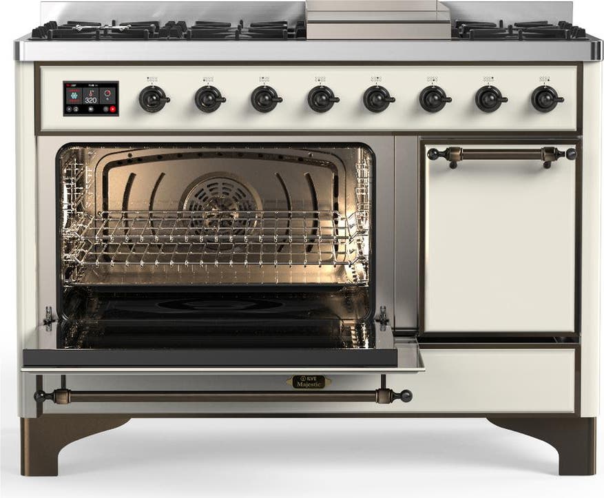Ilve UM48FQNR3AWBLP Antique White With Burnished Trim, Liquid Propane