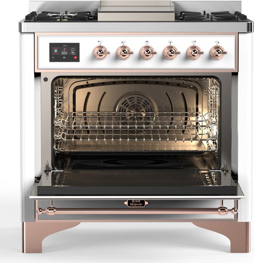 Ilve UM36FQNR3WHPLP White With Copper Trim, Liquid Propane