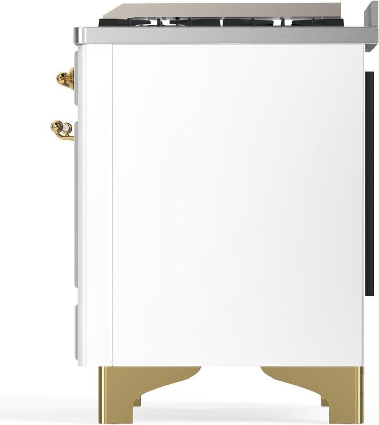 Ilve UM36FQNR3WHGLP White With Brass Trim, Liquid Propane