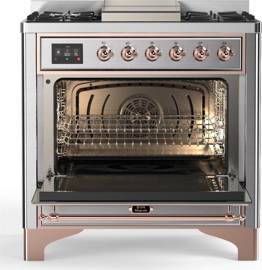 Ilve UM36FQNR3SSPLP Stainless Steel With Copper Trim, Liquid Propane
