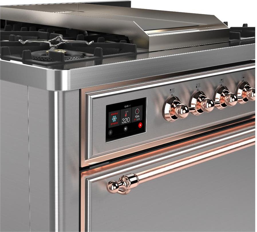 Ilve UM36FQNR3SSPLP Stainless Steel With Copper Trim, Liquid Propane