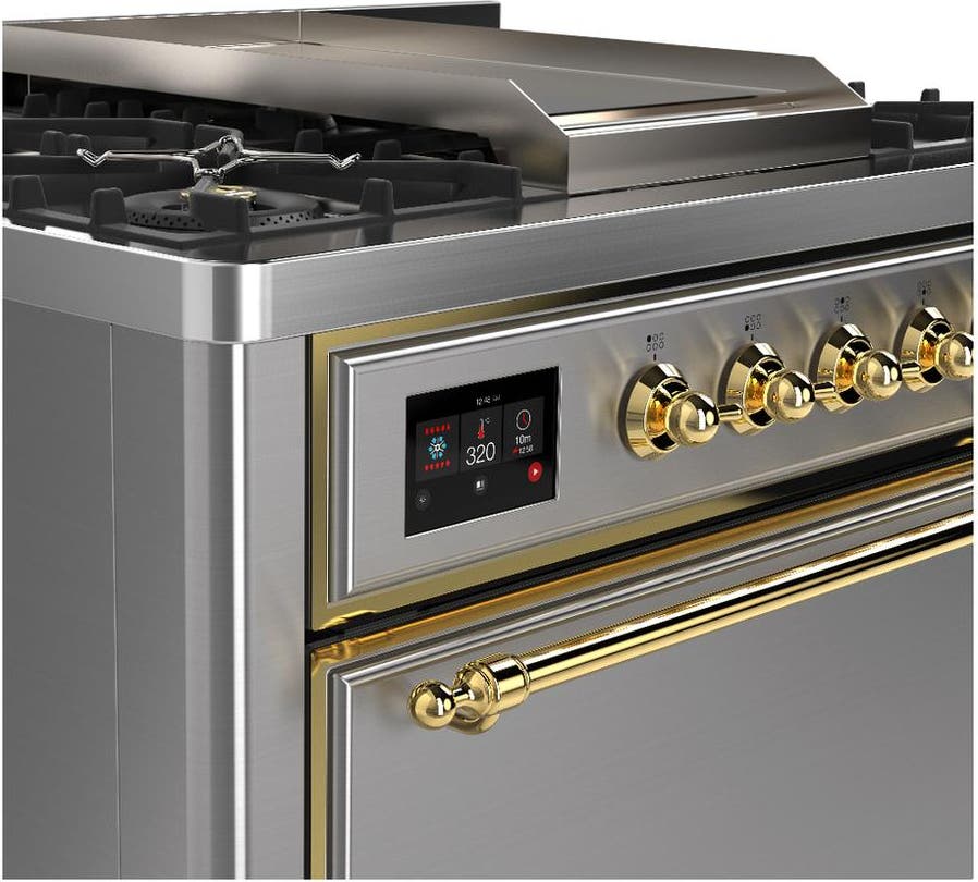 Ilve UM36FQNR3SSG Stainless Steel With Brass Trim, Natural Gas