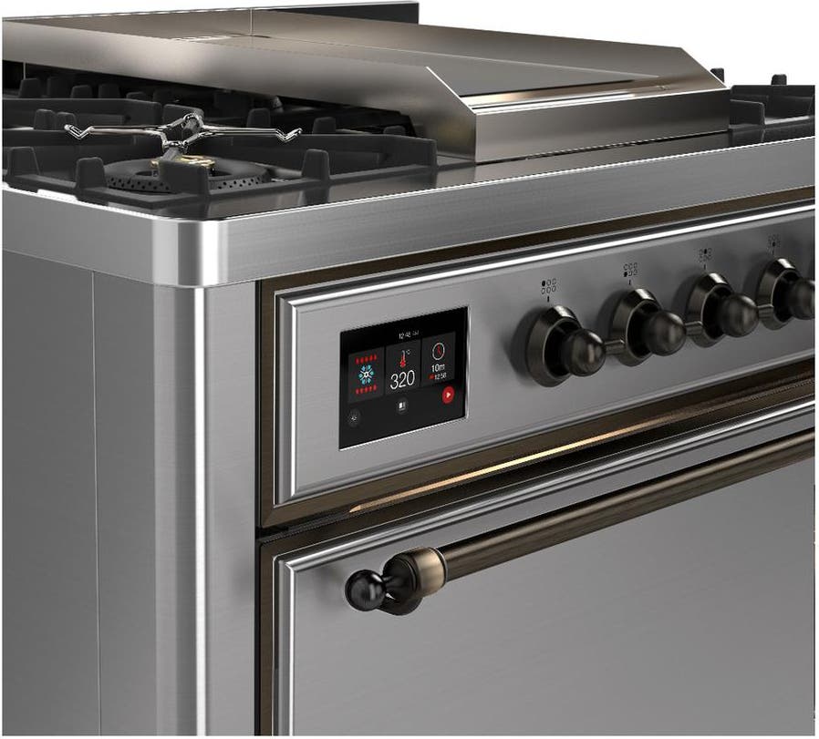 Ilve UM36FQNR3SSB Stainless Steel With Burnished Trim, Natural Gas