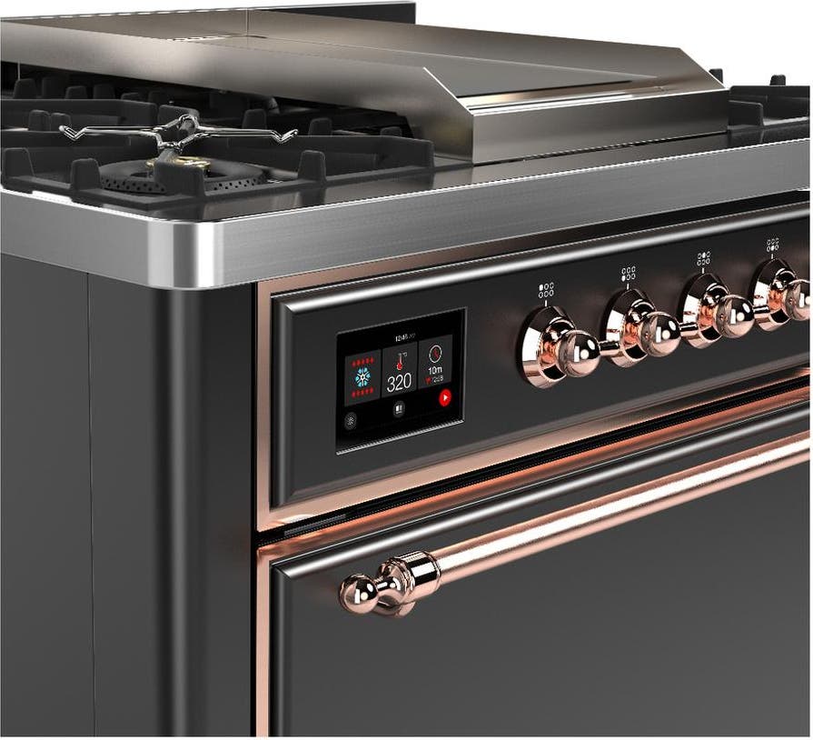 Ilve UM36FQNR3MGP Matte Graphite With Copper Trim, Natural Gas