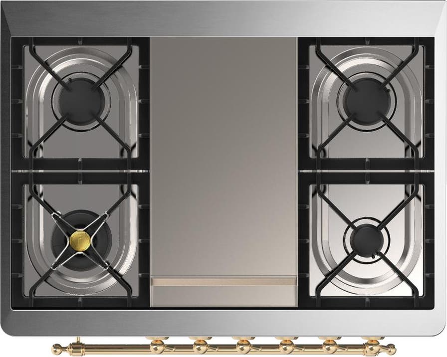 Ilve UM36FQNR3MGG Matte Graphite With Brass Trim, Natural Gas
