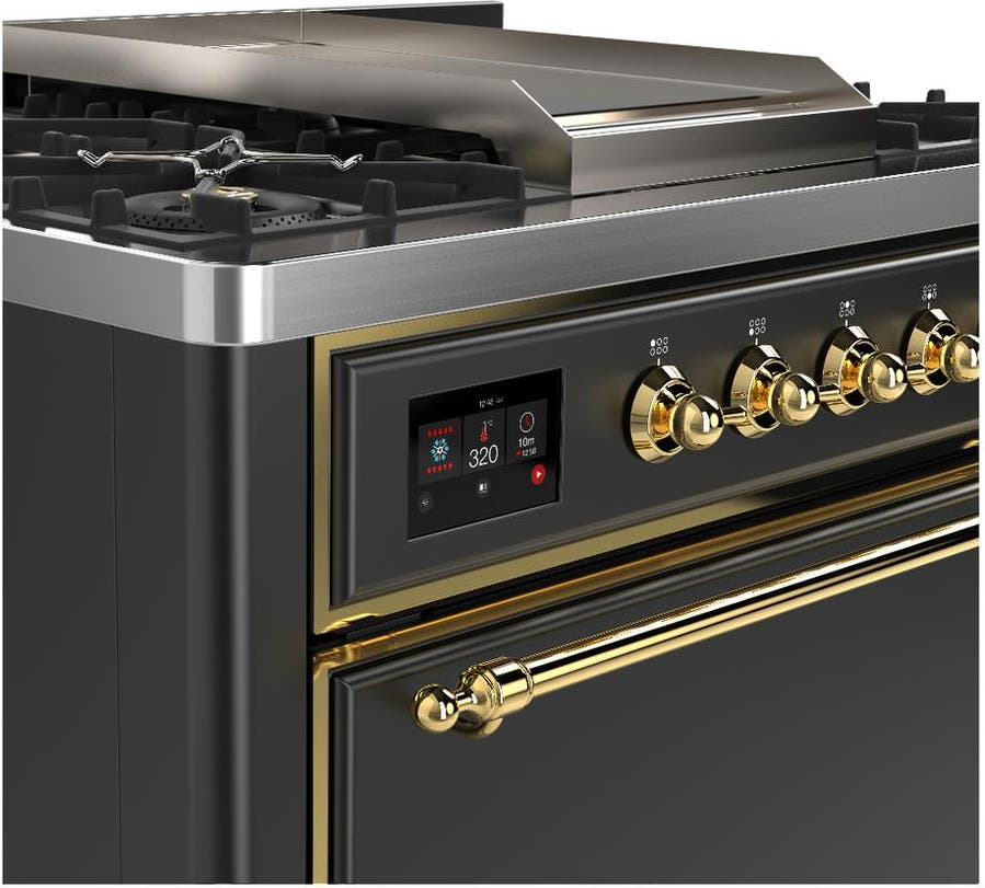 Ilve UM36FQNR3MGG Matte Graphite With Brass Trim, Natural Gas