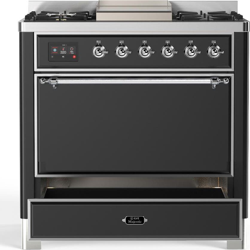 Ilve UM36FQNR3MGCLP Matte Graphite With Chrome Trim, Liquid Propane