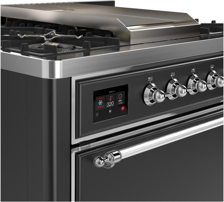 Ilve UM36FQNR3MGCLP Matte Graphite With Chrome Trim, Liquid Propane