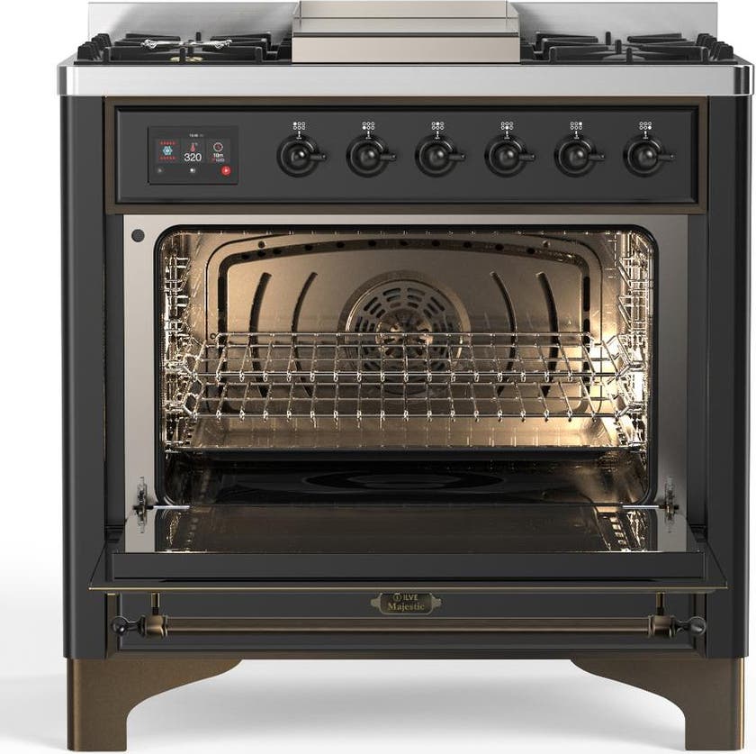 Ilve UM36FQNR3MGB Matte Graphite With Burnished Trim, Natural Gas
