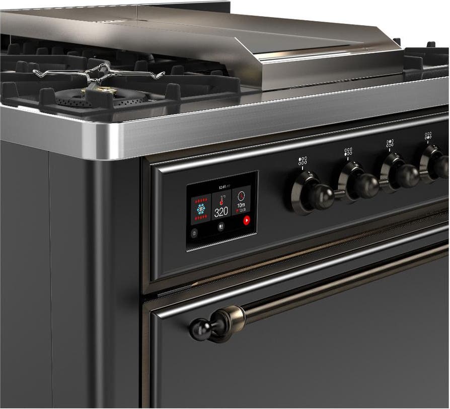 Ilve UM36FQNR3MGB Matte Graphite With Burnished Trim, Natural Gas