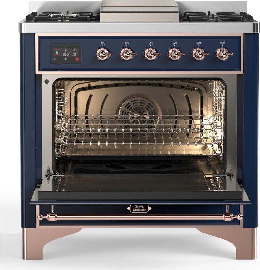 Ilve UM36FQNR3MBPLP Midnight Blue With Copper Trim, Liquid Propane