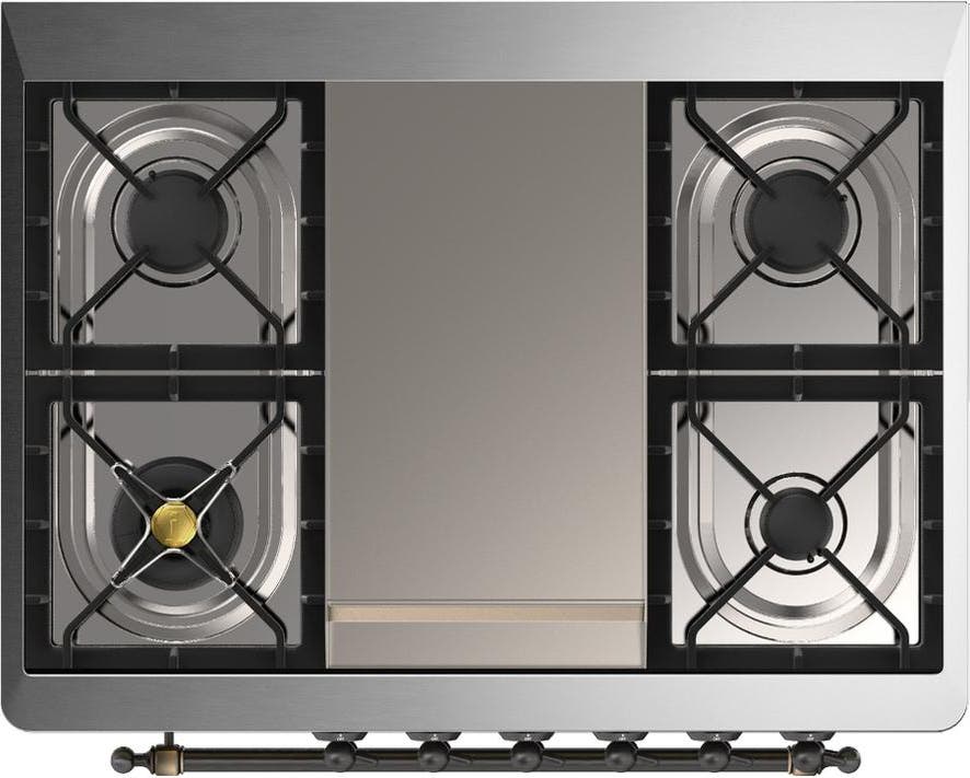 Ilve UM36FQNR3MBB Midnight Blue With Burnished Trim, Natural Gas
