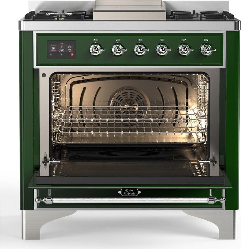 Ilve UM36FQNR3EGCLP Emerald Green With Chrome Trim, Liquid Propane