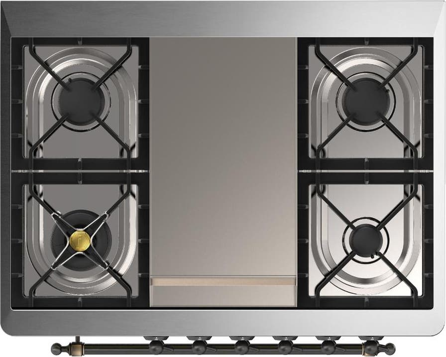 Ilve UM36FQNR3EGBLP Emerald Green With Burnished Trim, Liquid Propane