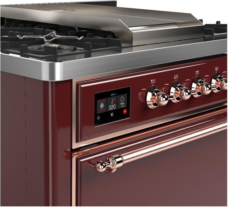 Ilve UM36FQNR3BUP Burgundy With Copper Trim, Natural Gas