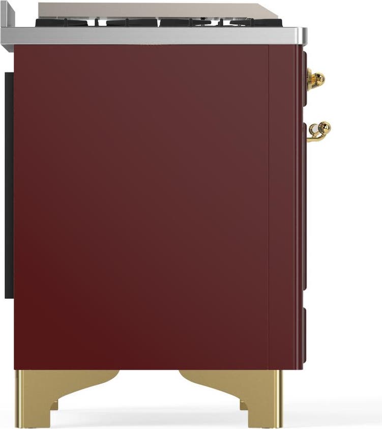 Ilve UM36FQNR3BUG Burgundy With Brass Trim, Natural Gas