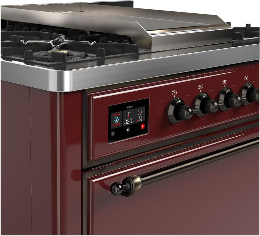 Ilve UM36FQNR3BUB Burgundy With Burnished Trim, Natural Gas