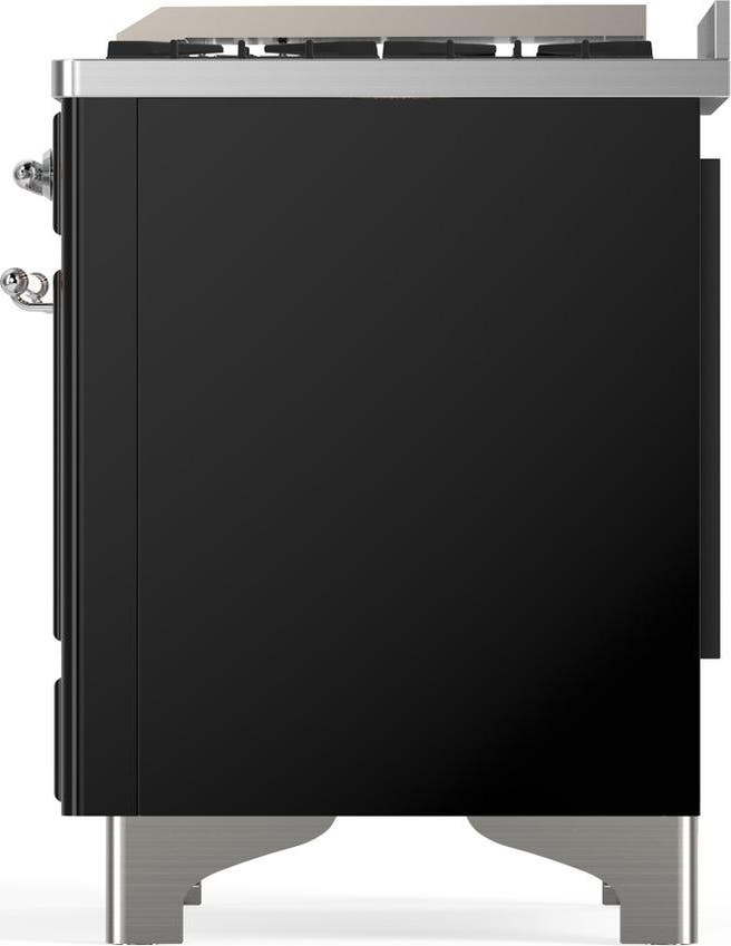 Ilve UM36FQNR3BKCLP Glossy Black With Chrome Trim, Liquid Propane