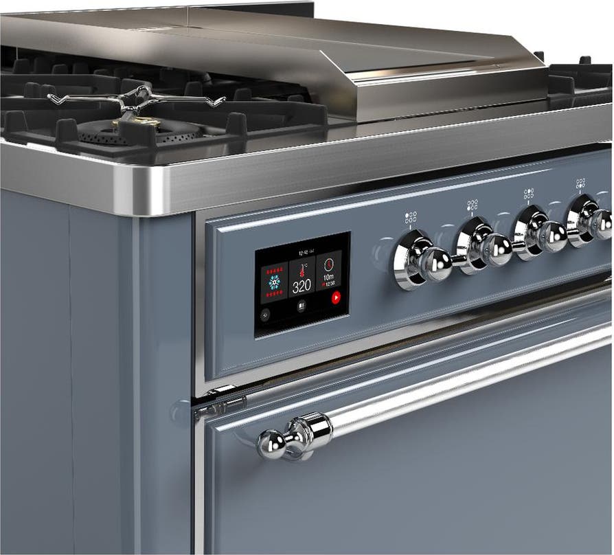 Ilve UM36FQNR3BGCLP Blue Grey With Chrome Trim, Liquid Propane