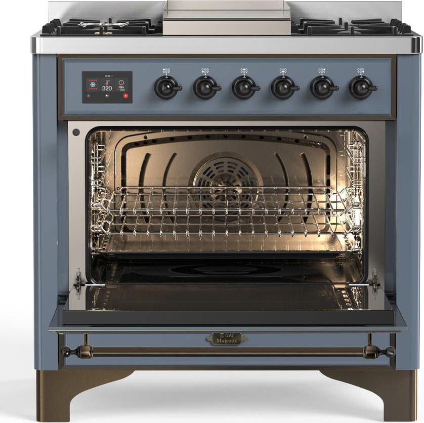 Ilve UM36FQNR3BGB Blue Grey With Burnished Trim, Natural Gas