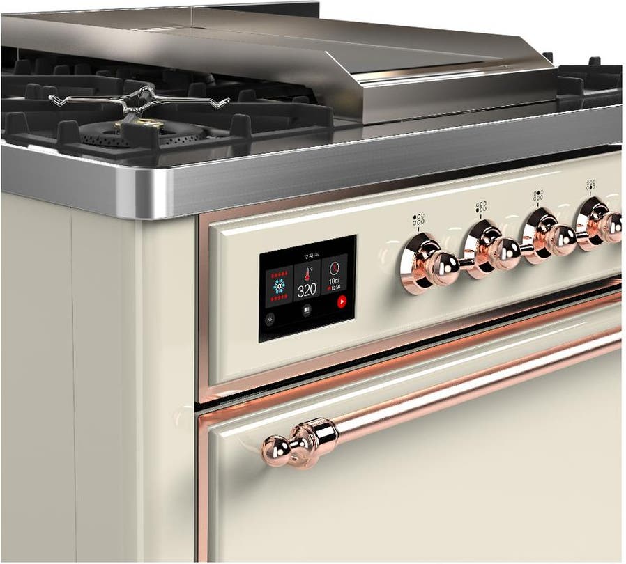 Ilve UM36FQNR3AWP Antique White With Copper Trim, Natural Gas
