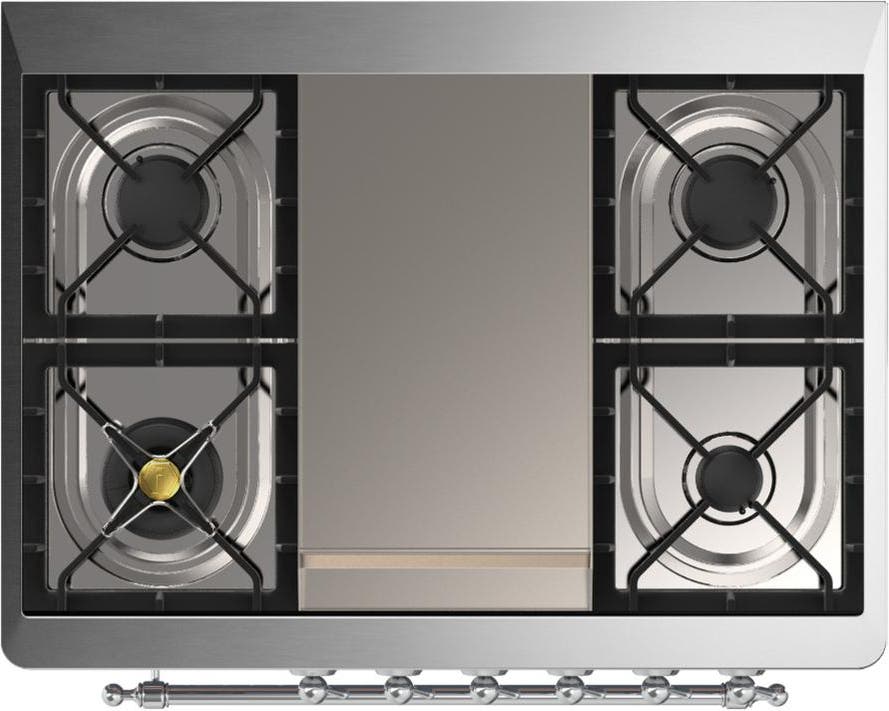 Ilve UM36FQNR3AWCLP Antique White With Chrome Trim, Liquid Propane