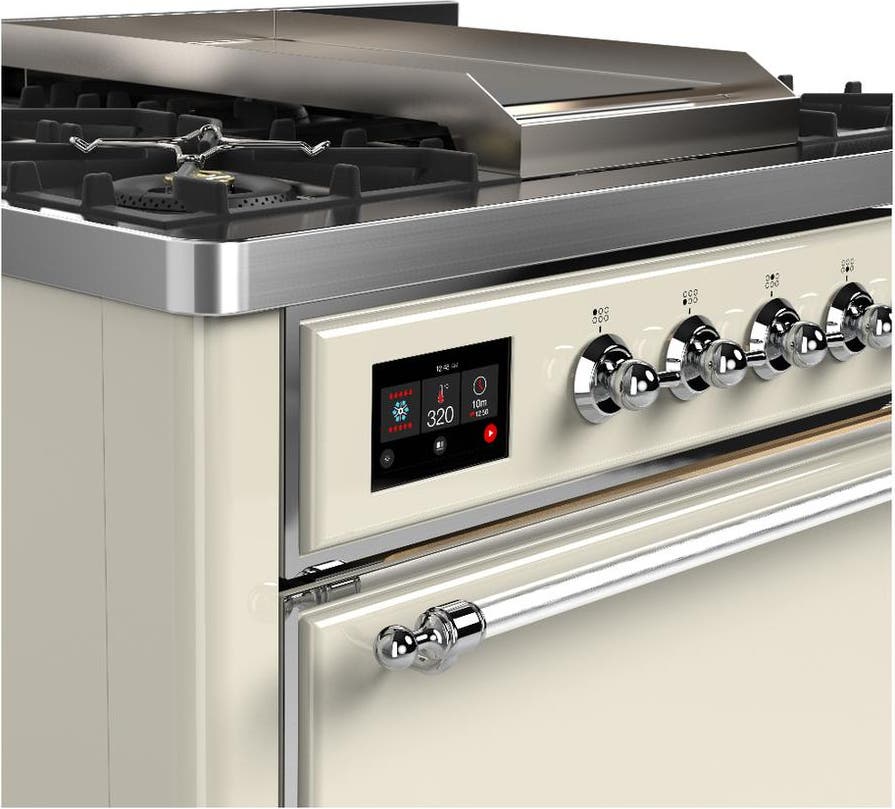 Ilve UM36FQNR3AWCLP Antique White With Chrome Trim, Liquid Propane