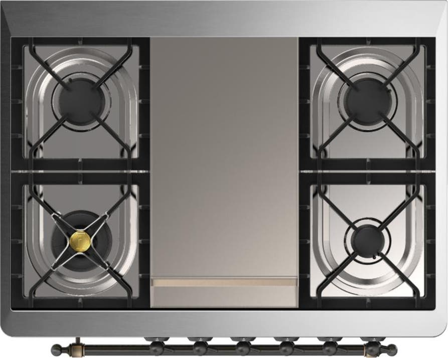 Ilve UM36FQNR3AWBLP Antique White With Burnished Trim, Liquid Propane