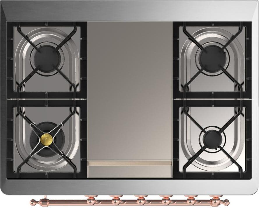 Ilve UM36FNR3WHPLP White With Copper Trim, Liquid Propane