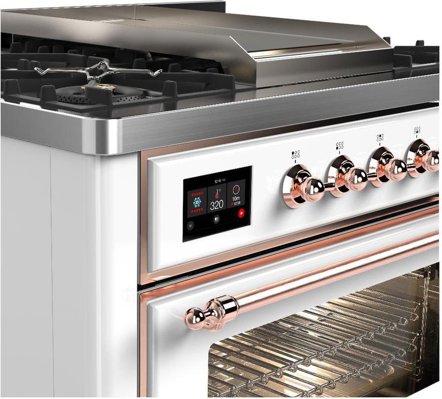 Ilve UM36FNR3WHPLP White With Copper Trim, Liquid Propane